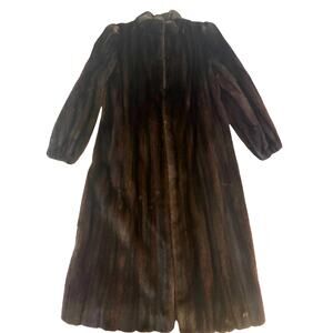 Vintage Brown Long Mink Fur Coat - Size 6/Medium
